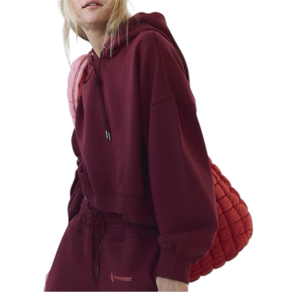 FP Movement Undefeated Cropped Hoodie Relaxed Fit Dropped Shoulder Size Small